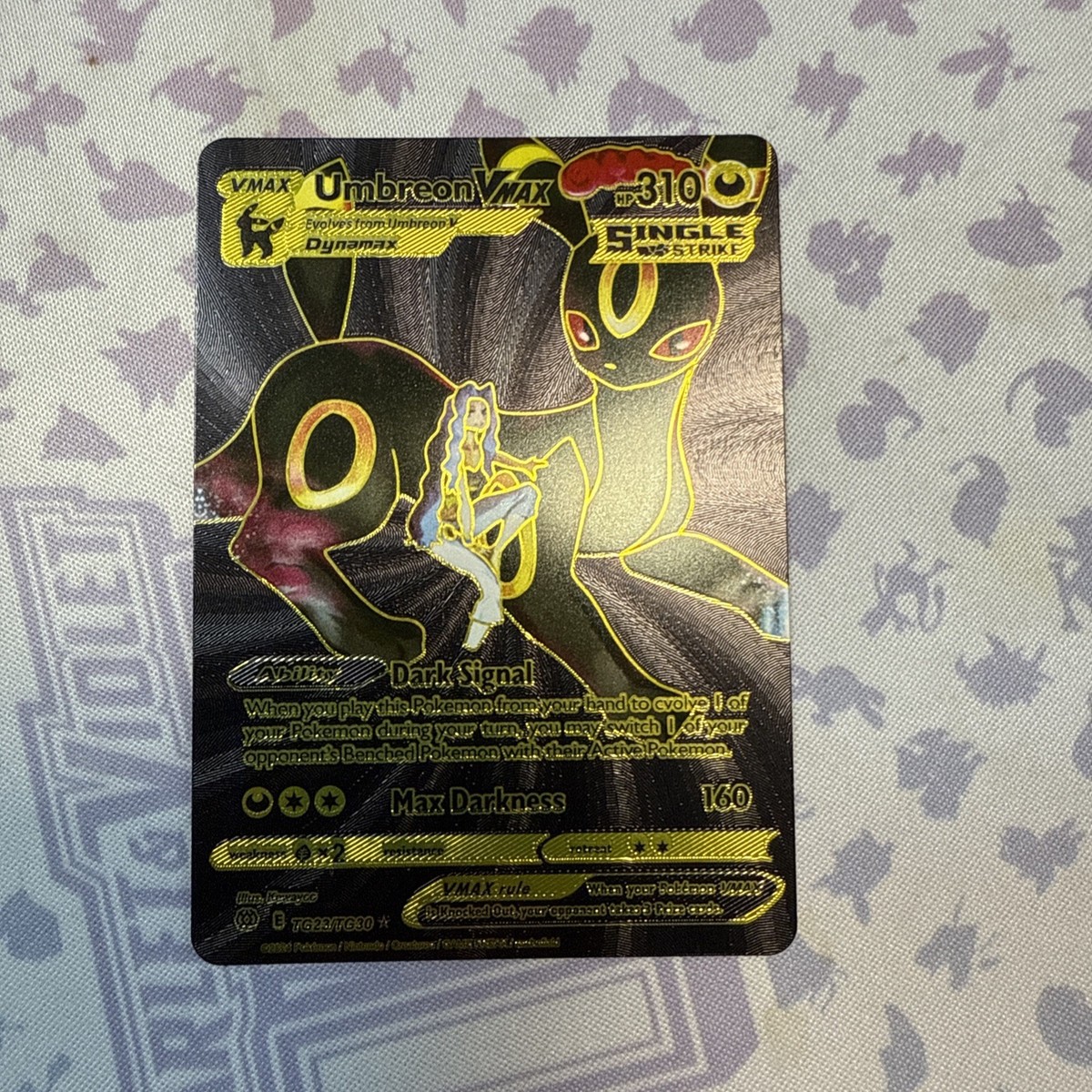 dark signal pokemon card value Umbreon VMAX Single Strike Hp310 Black And Red Foil Fan Art Display Dark  Signal