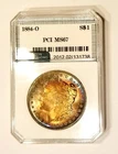 1884-O  MS 67 Clean Cheek  Awesome Rainbow Color Toned Morgan Dollar PCI
