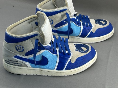 10M,12W,9.5,44, Custom Air Jordan1 Mid SE Craft Indianapolis Colts Bowling Shoes