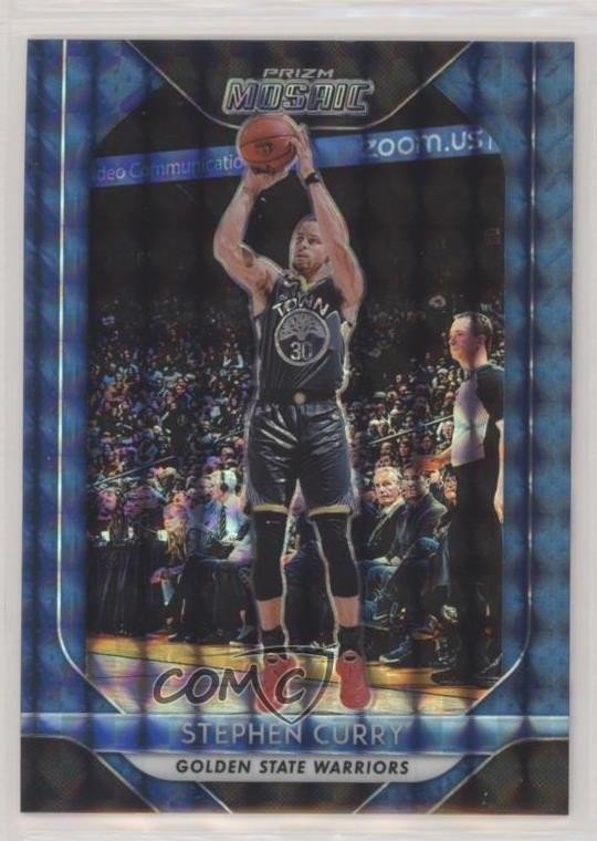 2018-19 Panini Prizm Mosaic Blue Stephen Curry #90 uk2