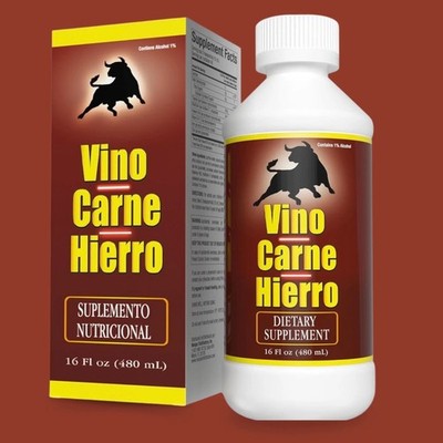 Menper Vino Carne Hierro Supplement with Iron & B Vitamins   16 fl oz