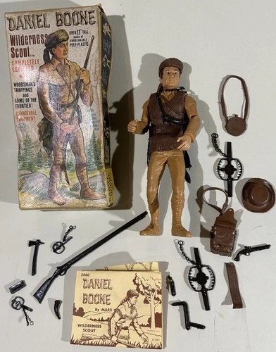 Vintage Collectible Marx Daniel Boone with Accessories + Vintage Box & Manual