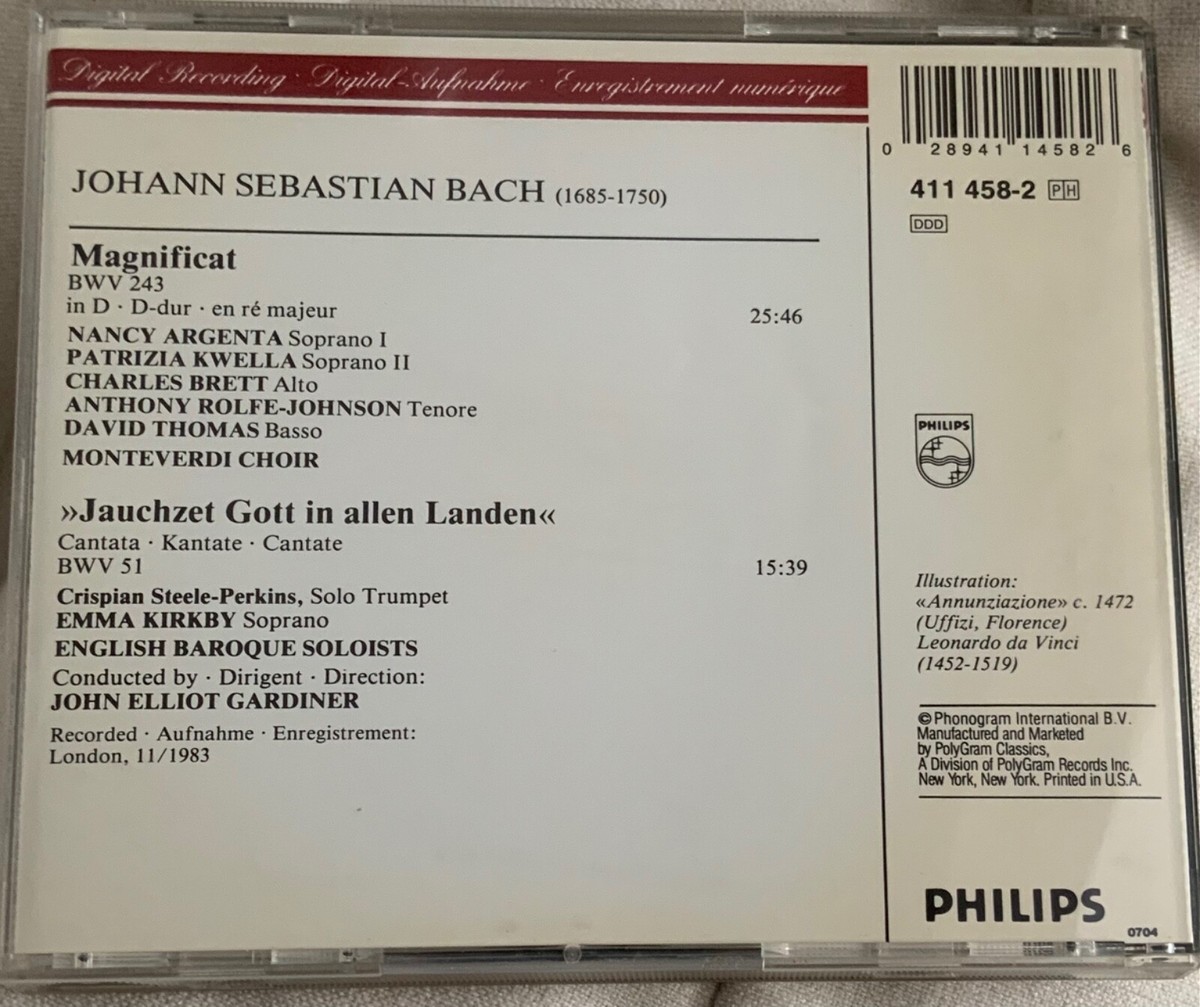 バッハBach／Magnificat Johann Sebastian Bach, John Eliot Gardiner, English Baroque