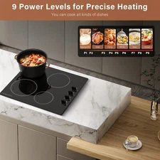 Amzgachfktc 24inch  Electric Cooktop 4Burner Electric Stove Top Ceramic Cooktop 