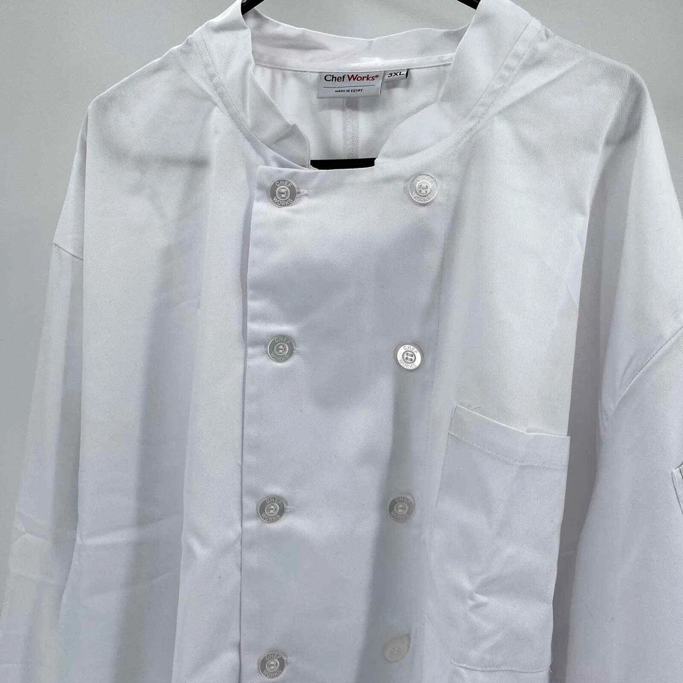Chef Works Men Le Mans White Long Sleeve Chef's Coat US Restaurant Size 3X - Image 2 of 4