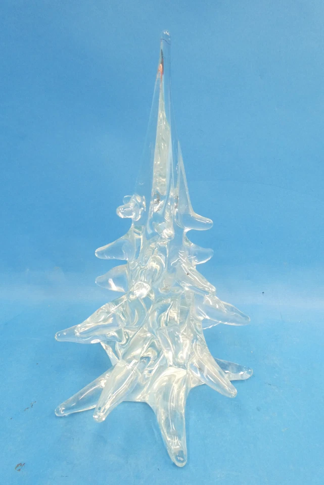 Vintage Hand Blown Custom Clear Glass Mid-Century Christmas Tree Art Decor - Image 4 of 4