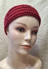 Womens Handmade crochet Headband in DARK RED