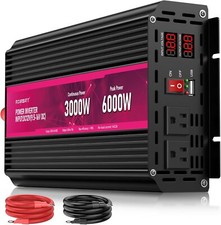 3000W Power Inverter,12V DC to AC 110V120V Peak Power 6000W with 2AC Outlets and