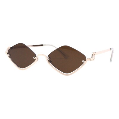 Diamond Shape Sunglasses Lightweight Half Metal Frame  display picture 2