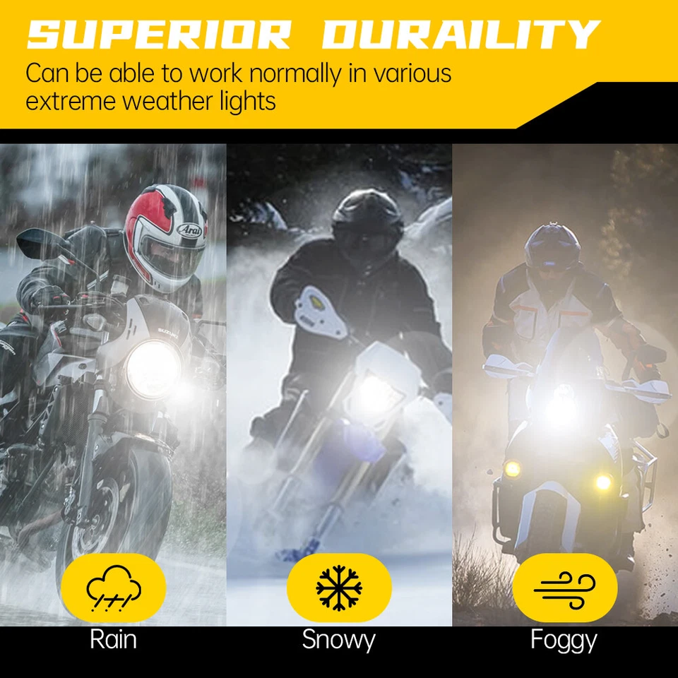 Motorcycle H4 Headlight LED Hi Lo Beam Bulb Super White For Hyosung GV250 ST7 - Image 3 of 4