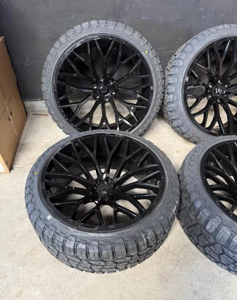 24X12 TIS 566B WHEELS RIMS 285/40R24 RT TIRES CHEVY GMC DENALI 2500 HD ...