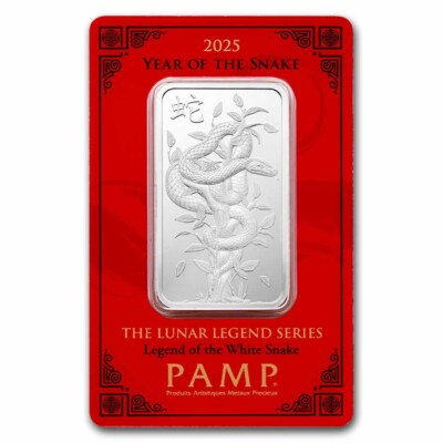 #ad 1 oz Silver Bar PAMP Legend of the White Snake In Assay $144.66