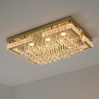 K9 Kristall LED Kronleuchter Luxus Deckenleuchte Lampe rechteckig