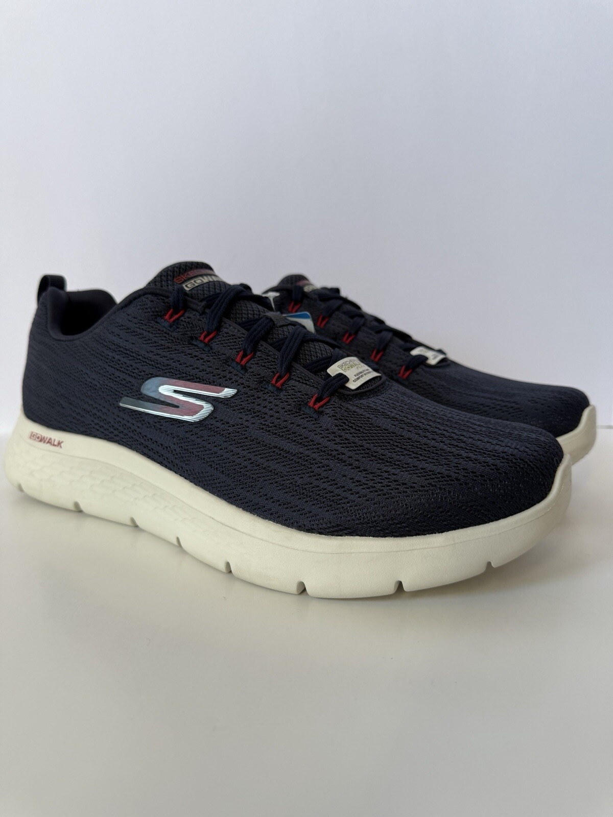 Mens Skechers GO WALK Flex Quota Air Cooled Shoes Size 14 Extra Wide Navy Blue