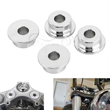 Chrome Handlebar Riser Bushings Mounts For Harley Dyna Softail Super Wide Glide
