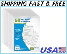 50 Sheet Page Protectors Office Clear Plastic Document Paper Binder Sleeves US