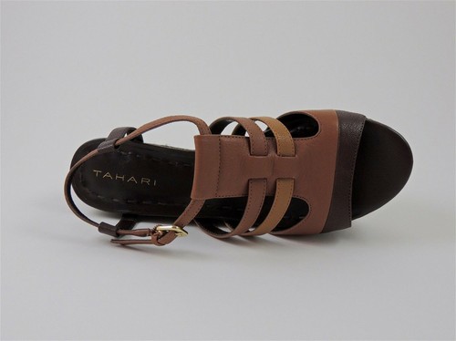 Tahari Women's Jane Platform Sandals Dark Chocolate Whiskey Size 6 M - Picture 4 of 6
