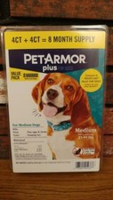 PetArmor PLUS 8 Doses Flea Tick Lice Treatment for MEDIUM DOGS Dog 23-44 lbs NEW