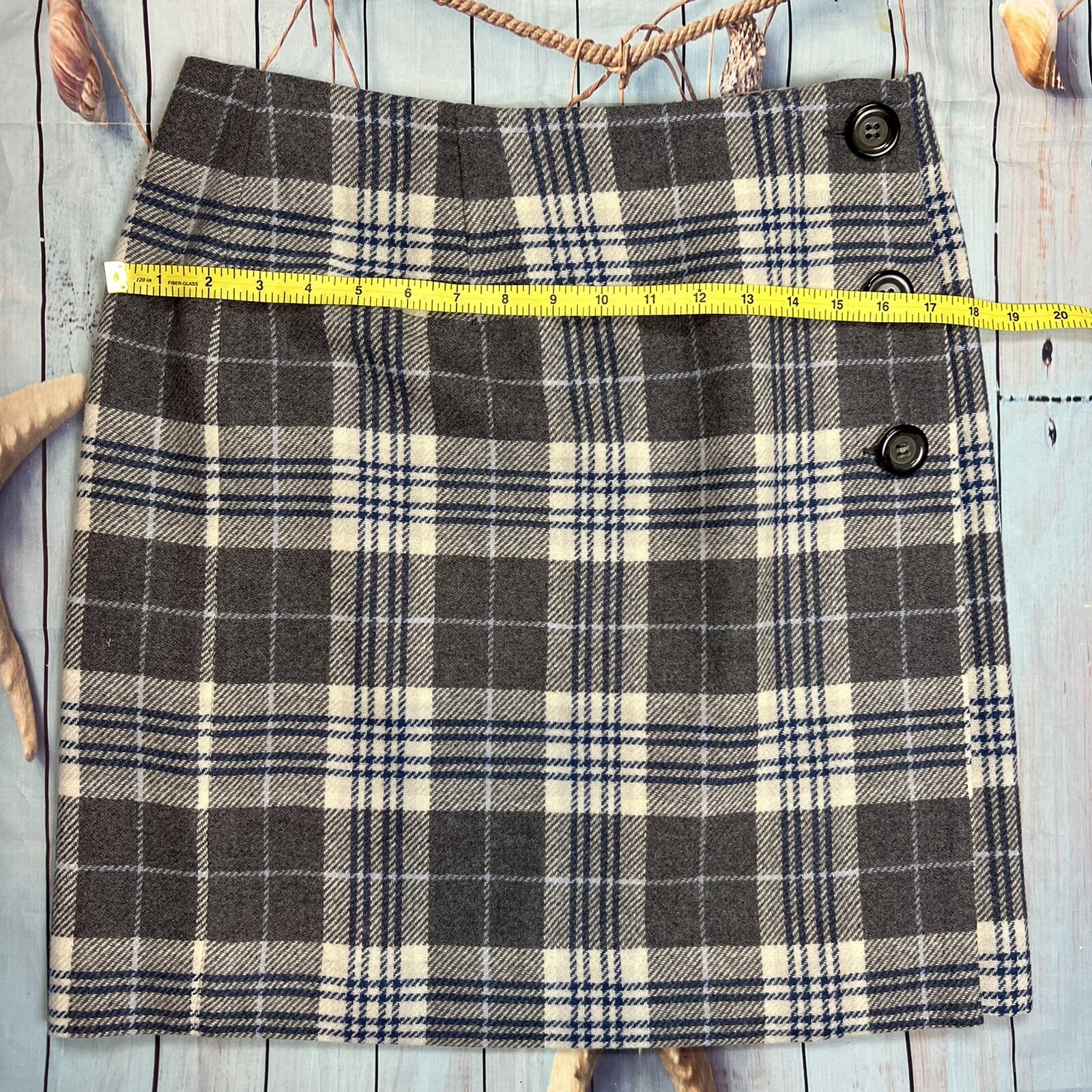 Pendleton 100% Wool Side Button Wrap Skirt Lined … - image 8