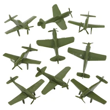 TimMee Processed Plastic OD Green WW2 Fighter Ace Planes Tim Mee Army Men Set