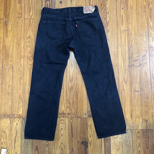 Levi’s 501 Herren Jeans 36x30 Schwarz Original Fit Button Fly Hergestellt in den USA Gebraucht - Bild 11 von 17