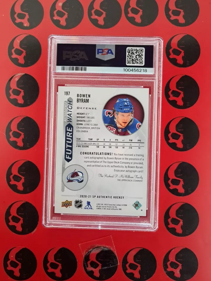 2020-21 Bowen Byram Future Watch Auto /999 SP Authentic #197 RC Buffalo Sabres  - Image 2 of 2