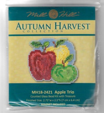 Apple Trio Autumn Harvest Collection Glass Bead Kit Mill Hill Cross Stitch