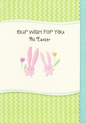 Cute EASTER Card FROM MULTIPLE, Our Wish For You Rabbits Rainbow by Hallmark + 