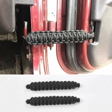 Black Car Door Limit Strap Bandage Rope for Jeep Wrangler JL JK TJ 1997-2018 2pc