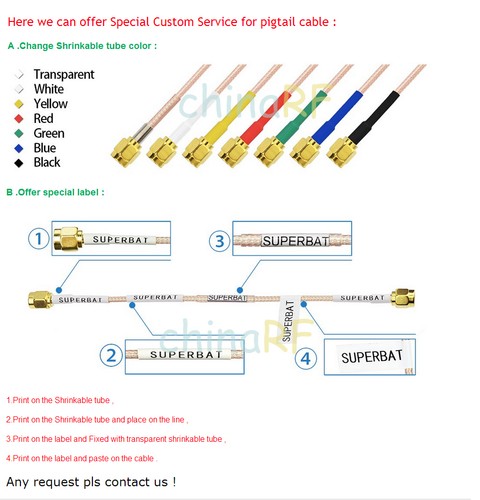 10X N-Type female to MS-147 plug male right angle RF pigtail cable RG174 15cm 6" - Zdjęcie 4 z 4