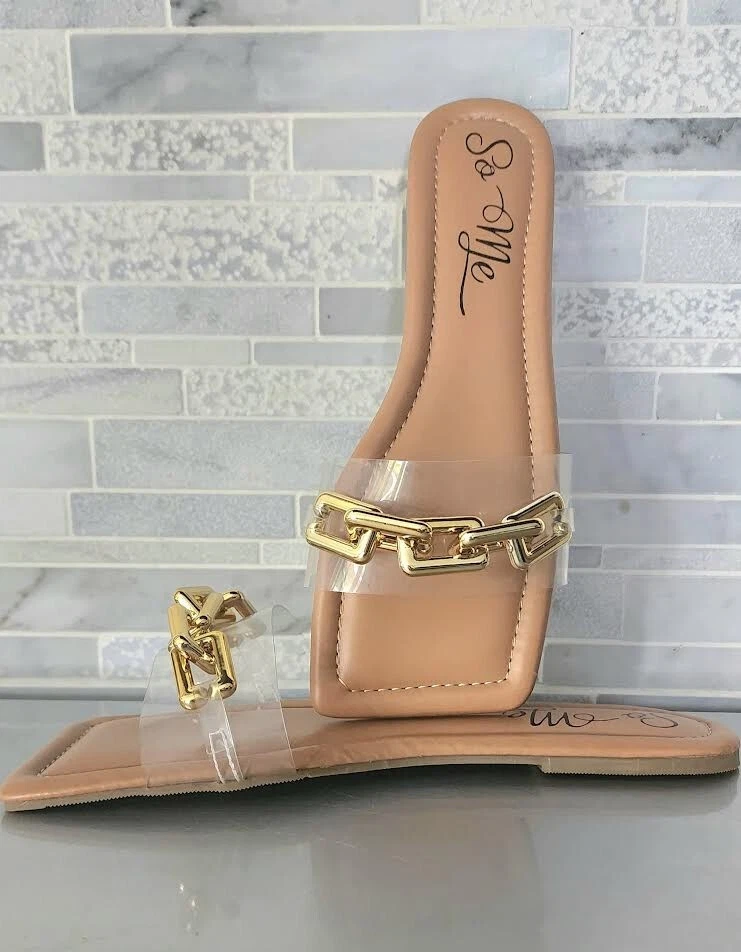 Sandalias doradas de moda sale