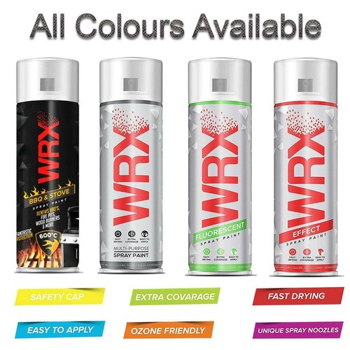 WRX Spray Paint Aerosol Multi Purpose Fast Drying Solvent Based 400ml