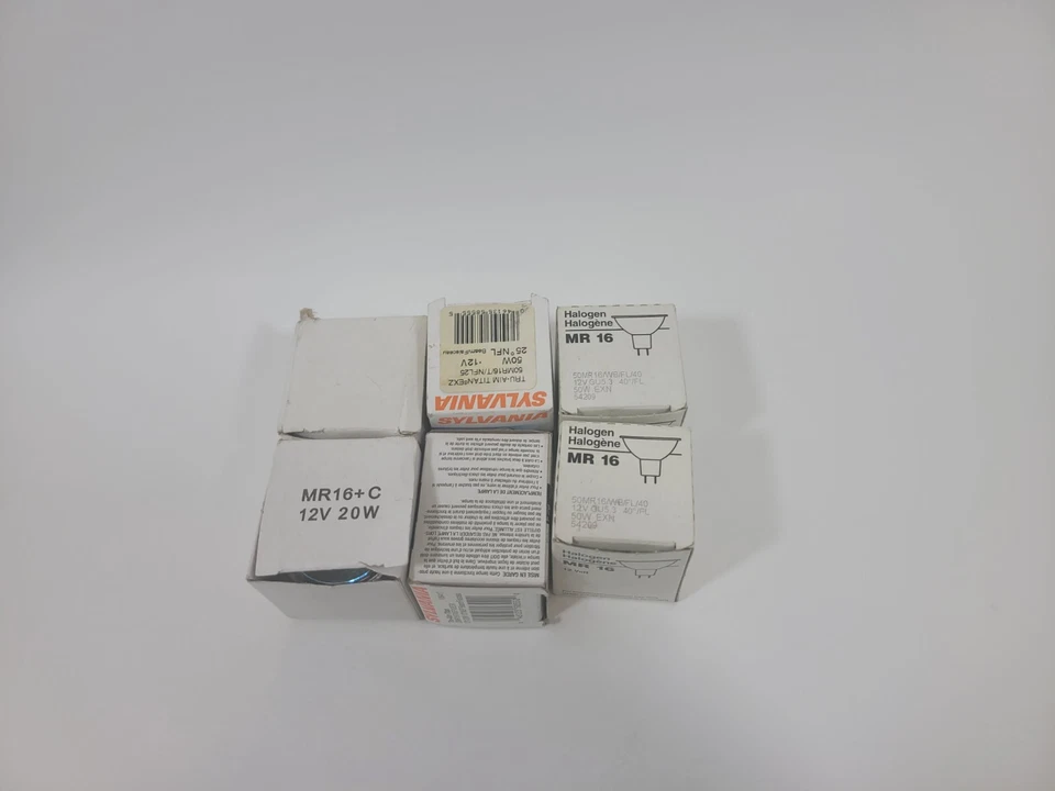 Lote de 6 totales 50MR16 Sylvania Tru-Aim Titan 50W 12V, 20W 12V sin probar. Foto 2 de 4