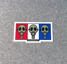 Alien WorkShop Vintage 3 Gas Masks Skateboard Sticker 3.69" VTG