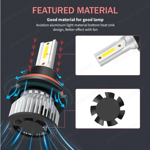 2x 9007/HB5 LED Headlight Bulbs Kit 6500K White High/Low Beam Light Super Bright - Picture 10 of 13