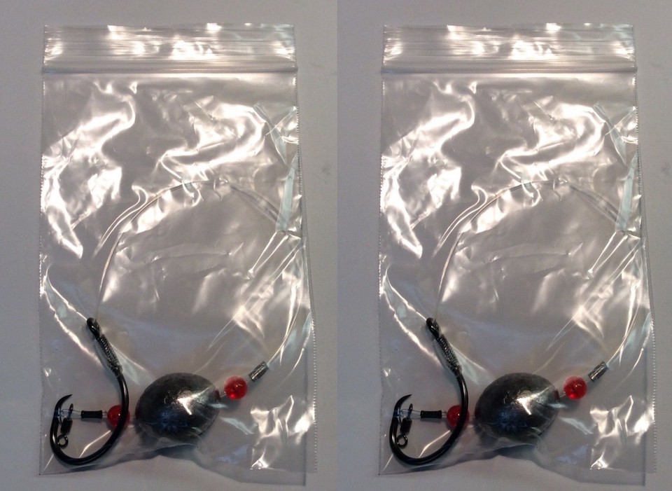 2 Pcs Drum Bottom Fishing Rig Red Fish Carolina Rig 3oz Catfish 9/0 ...
