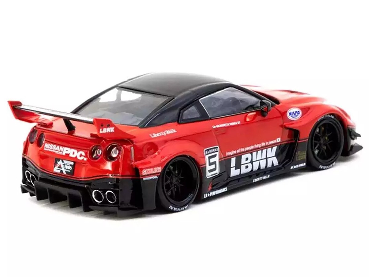 1/43 LB-Silhouette WORKS GT NISSAN 35GTRR Silhouette(シルエット) 完成品 ミニカー(T43-022-SIL) Tarmac Works(ターマックワークス) NISSAN 35GT-RR LB-SILHOUETTE WORKS GT RHD #5 RED 1/43 TARMAC WORKS
