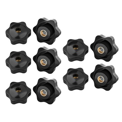 Pack of 10 Hand Tighten Handle Thread Mechanical Black Thumb