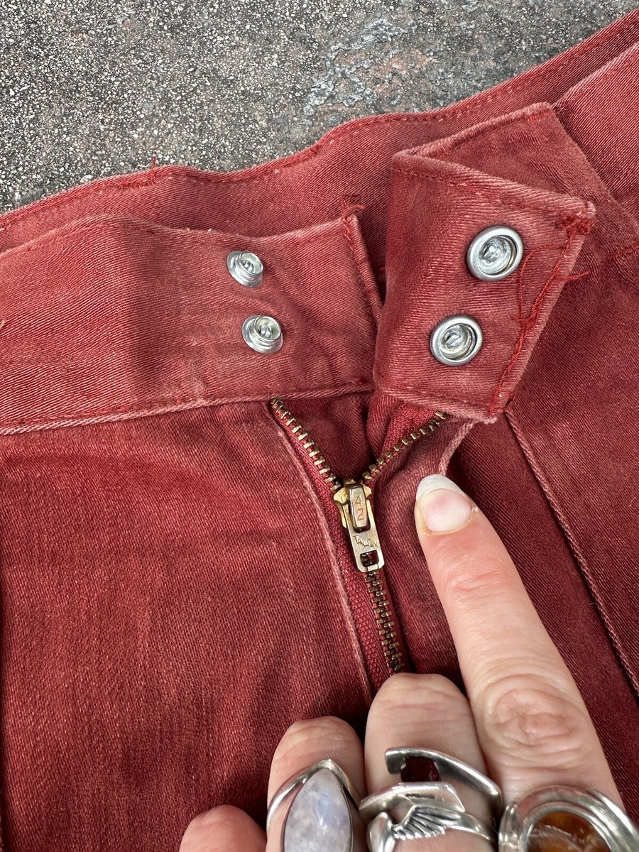 Levi's Vtg 70s Moleskin Burnt Orange Boot Cut Pants 28 x 33