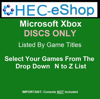 Microsoft Xbox Discs NUR Titel aus der Dropdown-Liste N - Z auswählen