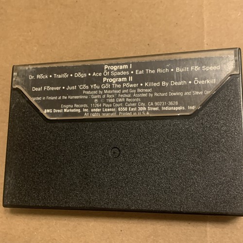 ~Rare 1988 MOTORHEAD England No Sleep at All Cassette Tape Enigma GWR Records~ - Picture 2 of 4
