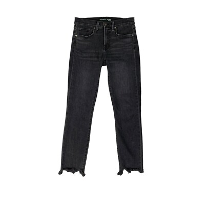 Veronica Beard Jeans Womens 29 Faded Black Emma Skinny Mid Rise Raw Hem *READ
