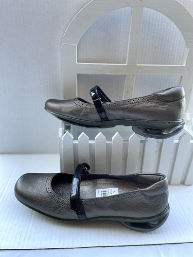 Asgi Joy Mary Jane Leder Ballerinas Zinn Größe 6,5 Neu - Bild 2 von 6