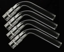 Chem-Si Solo Glass Tube Stem Curved Air Drying Tube 4 PACK (No Screens)