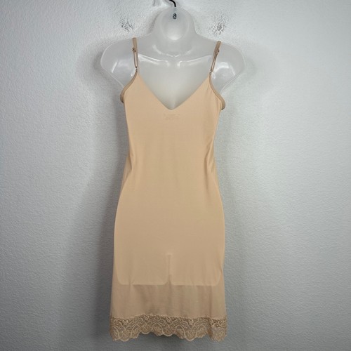Commando Shapewear Womens S/M Tan Spaghetti Strap Lace Lingerie Compression Slip - Picture 2 of 8