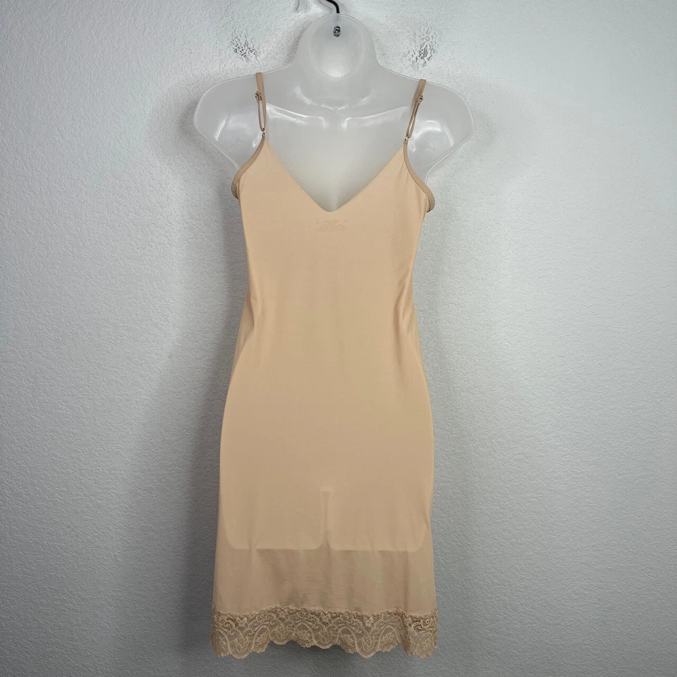 Commando Shapewear Womens S/M Tan Spaghetti Strap Lace Lingerie Compression Slip - Image 2 of 4
