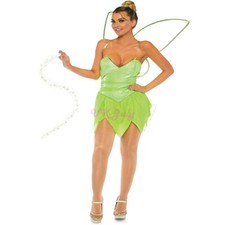 SALE Adult Green Neverland Pixie Fairy Tinkerbell Fancy Dress Costume With Wings