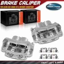 Pair Front Brake Calipers w/ Bracket for Honda CR-V 2007-2016 Odyssey Acura RDX
