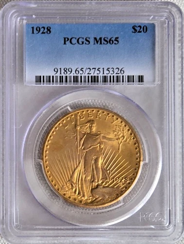 1928 $20 Saint Gaudens Gold Double Eagle Coin - PCGS MS65  Pre-1933 Gold Bullion