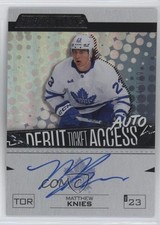 2023 Upper Deck Credentials Debut Ticket Access 84/199 Matthew Knies Auto 1l9u